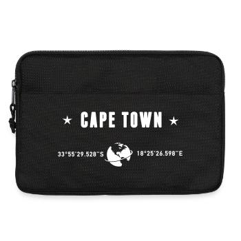 Kapstadt-Koordinaten weiße Typografie - Laptoptasche 13" - Schwarz - Vorne