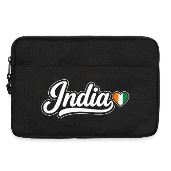 Indien-Schrift mit Flaggenherz Patriotisch - Laptoptasche 13" - Schwarz - Vorne