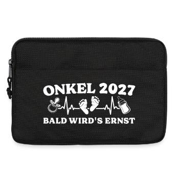 Onkel 2027 Bald wird's ernst Geschenk Baby - Laptoptasche 13" - Schwarz - Vorne