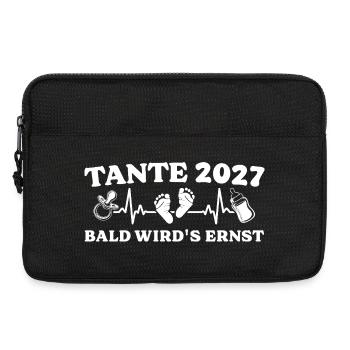 Tante 2027 Bald wird's ernst Geschenk Baby - Laptoptasche 13" - Schwarz - Vorne
