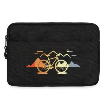 Vintage Mountain Biking Drawing - Laptop bag 13" - black - Front