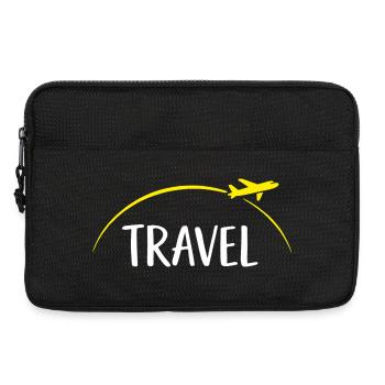 Travel Typo mit Flugzeugkreis - Laptoptasche 13" - Schwarz - Vorne