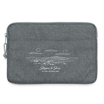 Steppes & Skies: Kasachstan Steppe Minimalist - Laptoptasche 13" - Grau meliert - Vorne