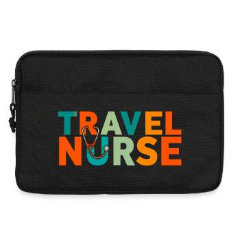 Logo de l’infirmière itinérante - Sacoche pour ordinateur portable 13 pouces - noir - Devant