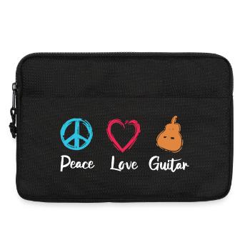 Frieden Liebe Gitarre - Laptoptasche 13" - Schwarz - Vorne