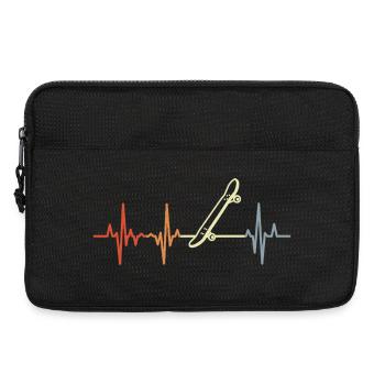Battement de cœur rétro à skateboard - Sacoche pour ordinateur portable 13 pouces - noir - Devant