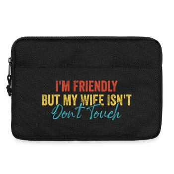 Je suis sympathique mais ma femme n’est pas rétro en parlant de design - Sacoche pour ordinateur portable 13 pouces - noir - Devant