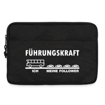 Ich und meine Anhänger lustiges Bus Fahrer Sprüche - Laptoptasche 13" - Schwarz - Vorne