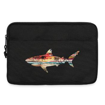 Coucher de requins Palmiers Plage Idylle tropicale - Sacoche pour ordinateur portable 13 pouces - noir - Devant