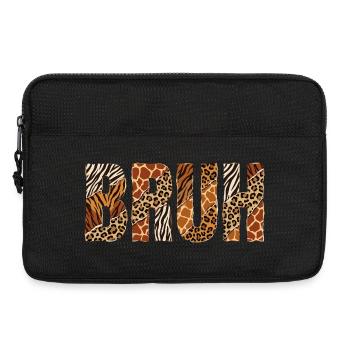 Mec qui dit design de safari à imprimé animal sauvage - Sacoche pour ordinateur portable 13 pouces - noir - Devant
