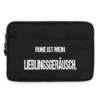 Ruhe ist mein Lieblingsgeräusch Lustiger Spruch - Laptoptasche 13" - Schwarz - Vorne