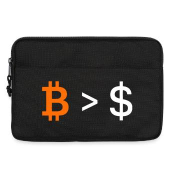 Typographie du Bitcoin Plus Grand que l’Argent - Sacoche pour ordinateur portable 13 pouces - noir - Devant