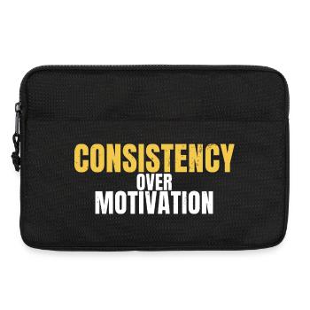 Consistency Over Motivation Motivational Gym - Laptop bag 13" - black - Front