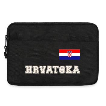 Kroatien Trikot Look – HRVATSKA mit Fahne Flagge - Laptoptasche 13" - Schwarz - Vorne