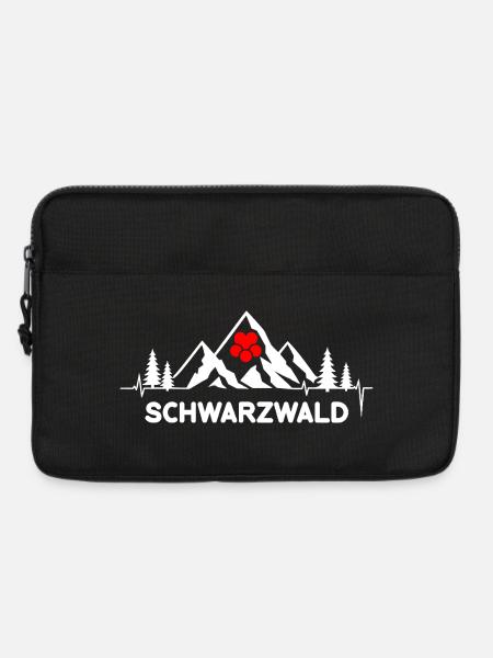Schwarzwald mit Herzschlag und Herz Hut Berge - Laptoptasche 13" - Schwarz