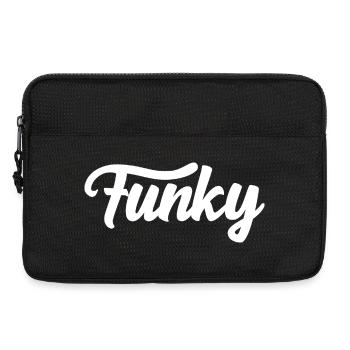 Logo musical funky - Sacoche pour ordinateur portable 13 pouces - noir - Devant