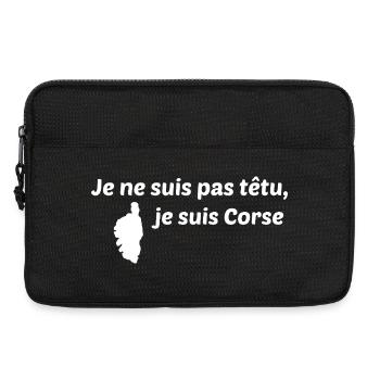 Je ne suis pas têtu, je suis corse - Sacoche pour ordinateur portable 13 pouces - noir - Devant