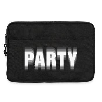 Party– Minimalistisches Typografie Statement - Laptoptasche 13" - Schwarz - Vorne