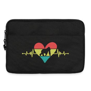 Monkey Heartbeat Heart Retro - Laptop bag 13" - black - Front