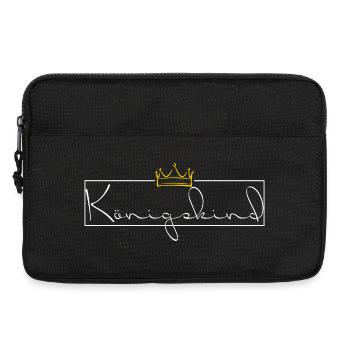 Koenigskind - weiß mit goldener Krone - Laptoptasche 13" - Schwarz - Vorne