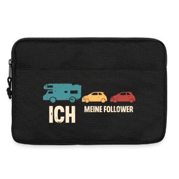 Camping Camper Wohnmobil - Laptoptasche 13" - Schwarz - Vorne