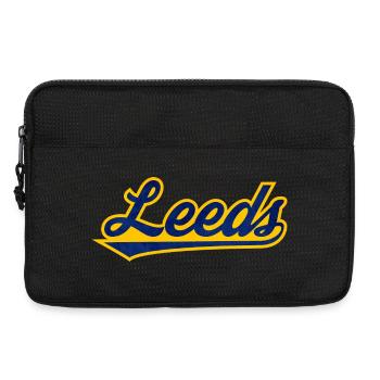 Leeds Script Logo Blau Gelb - Laptoptasche 13" - Schwarz - Vorne
