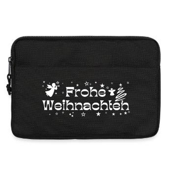 Frohe Weihnachten weiß Sterne Engel Christbaum - Laptoptasche 13" - Schwarz - Vorne