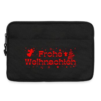 Frohe Weihnachten rot Sterne Engel Christbaum - Laptoptasche 13" - Schwarz - Vorne