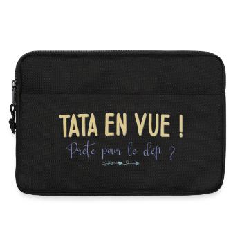 Tata en vue ! Prête pour le défi ? Cadeau Annonce - Sacoche pour ordinateur portable 13 pouces - noir - Devant