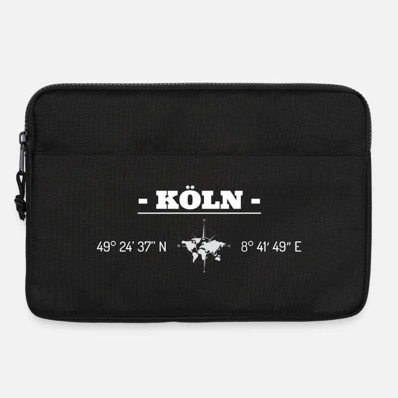 Koordinaten Köln - Laptoptasche 13" - Schwarz