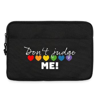 Rainbow heart don't judge me white - Laptop bag 13" - black - Front