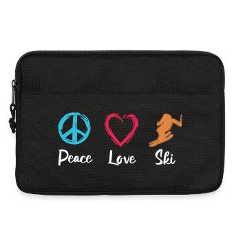 Peace Love Ski - Sacoche pour ordinateur portable 13 pouces - noir - Devant