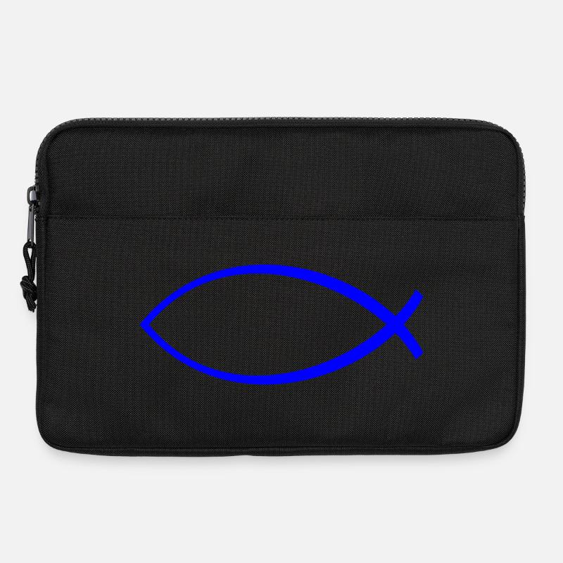 Ichtus Fisch dunkelblau - Laptoptasche 13" - Schwarz