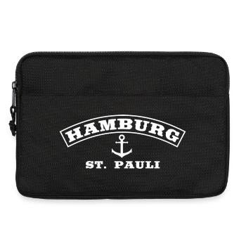 Hamburg St Pauli mit Anker in weiss - Laptoptasche 13" - Schwarz - Vorne