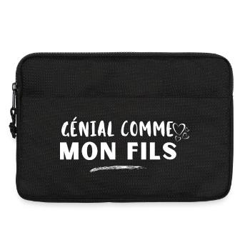 Génial comme mon fils - Sacoche pour ordinateur portable 13 pouces - noir - Devant