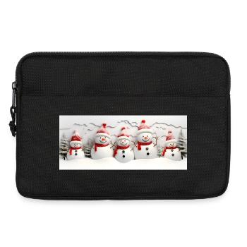 Ensemble de bonhomme de neige avec des sapins - Sacoche pour ordinateur portable 13 pouces - noir - Devant
