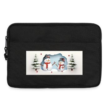 2 kleine Schneemänner - Laptoptasche 13" - Schwarz - Vorne