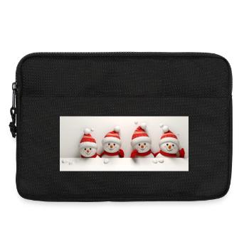 Mignon bonhomme de neige de noël - Sacoche pour ordinateur portable 13 pouces - noir - Devant