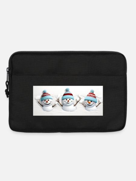 3 cute snowmen - Laptop bag 13" - black