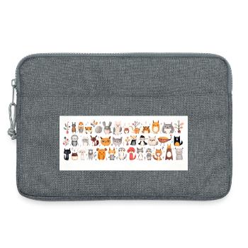 Mignons petits animaux - Sacoche pour ordinateur portable 13 pouces - gris chiné - Devant