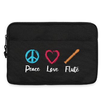 Peace Love Flute - Laptop bag 13" - black - Front