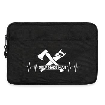 selfmade man Symbol Logo Herzschlag Handwerk icon - Laptoptasche 13" - Schwarz - Vorne