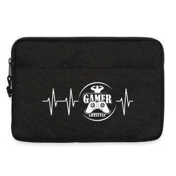 icône gamer lifestyle logo heartbeat pulse icône - Sacoche pour ordinateur portable 13 pouces - noir - Devant