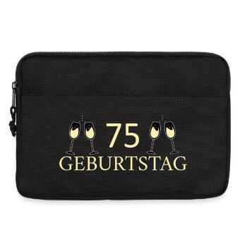 75.Geburtstag 75 Jahre - Laptoptasche 13" - Schwarz - Vorne