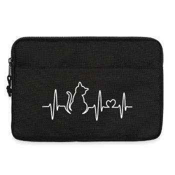 Cats, Heartbeat, Lines, Drawing, Strokes, Pulse - Laptop bag 13" - black - Front