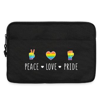 LGBT Pride Month - Peace. Love. Pride - Laptop bag 13" - black - Front