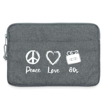Frieden Liebe 80er Jahre - Laptoptasche 13" - Grau meliert - Vorne