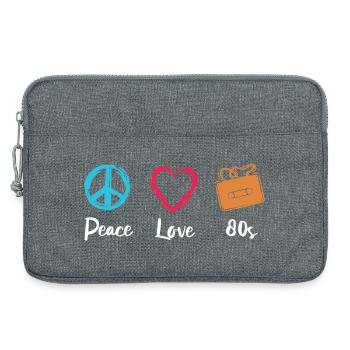 Peace Love 80s - Laptop bag 13" - heather grey - Front