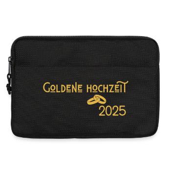Goldene Hochzeit 2025 mit Ringen Jugendstil - Laptoptasche 13" - Schwarz - Vorne