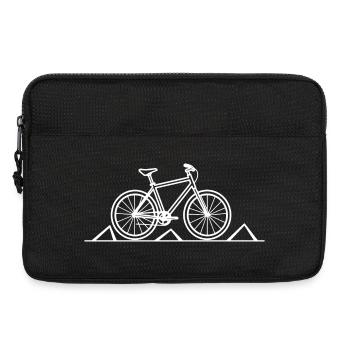 Mountain Biking Drawing - Laptop bag 13" - black - Front
